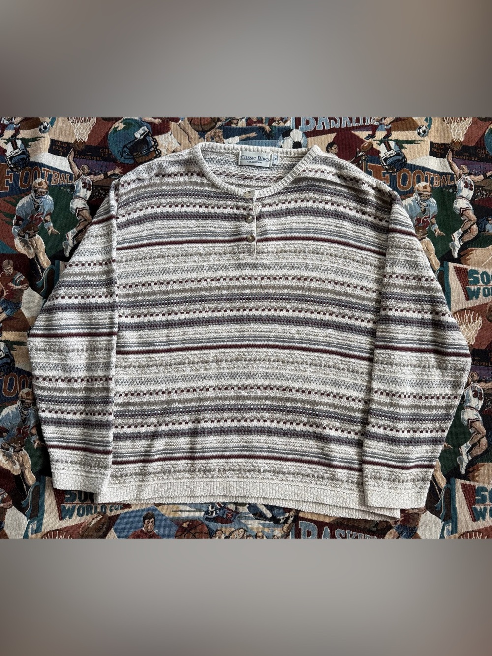 Vintage 90s Women’s Classic Blues Collection Light Knit Sweater